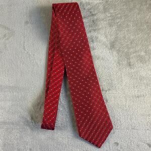 Chaps Ralph Lauren Red Geometric Pattern Neck Tie